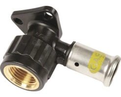 HENCO PVDF Gas Muurplaat Sanitair 16 Mm Pers X 1/2" Binnendraad Kort