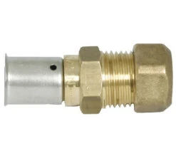 WAVIN TIGRIS Overgang 15x16 Knel Messing 2 Stuks