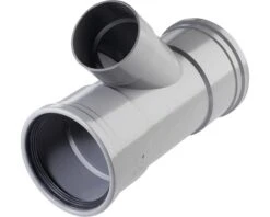 MARTENS T-stuk, PVC, 1x Lijmmof 2 X Manchetmof, 45°, 75/110 Mm