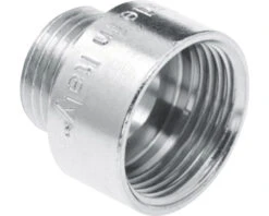 Draadfitting Neusstuk 1/2" Binnendraad X 3/8" Buitendraad Verchroomd