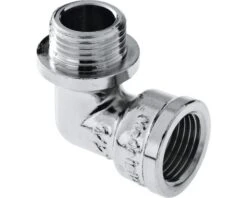 Draadfitting Knie 3/8" Binnendraad X 3/8" Buitendraad Verchroomd