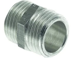 Draadfitting Dubbele Nippel 3/8" Buitendraad Verchroomd